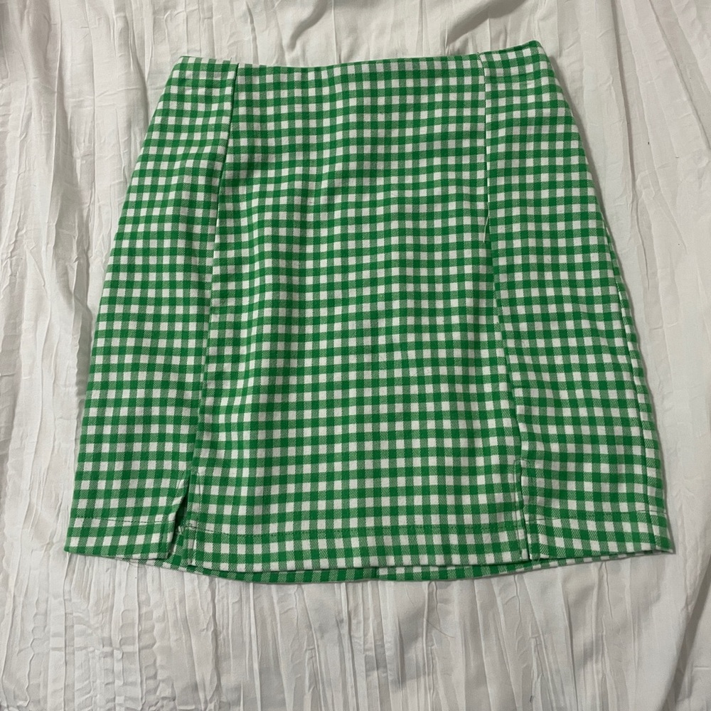 Love on a Hanger - Green gingham skirt